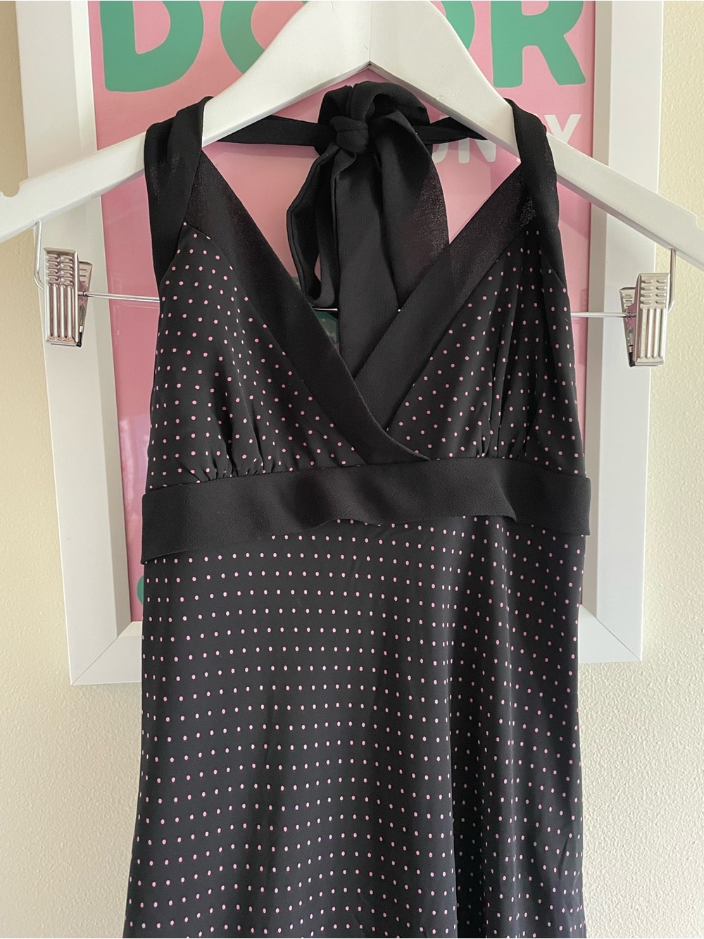 Charlotte Russe Vintage Y2K Polka Dot Halter Slip Dress Size Small